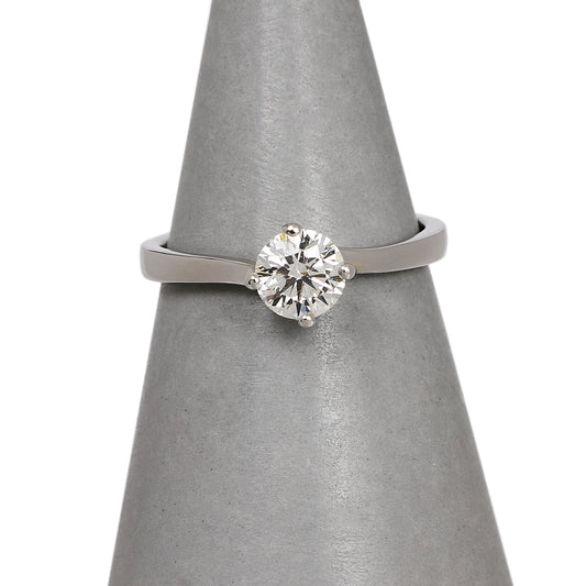 Pre-Owned 18ct White Gold Diamond Solitaire Ring Size I