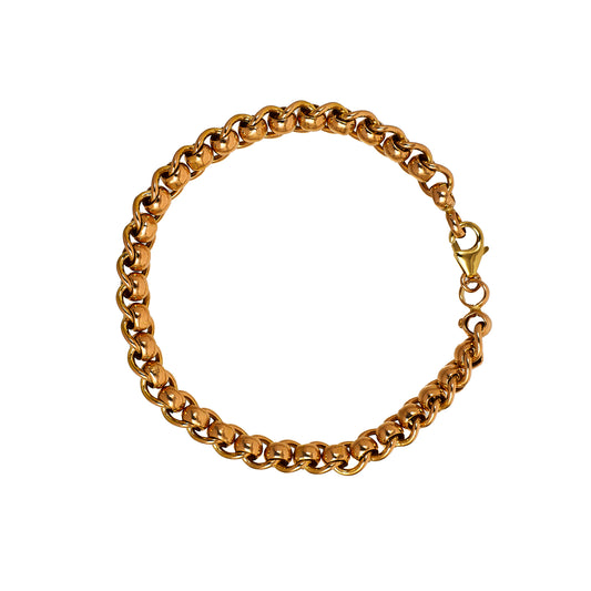 Pre-Owned 9ct Gold Curb Rollerball Bracelet 7.5 Inch