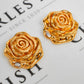 Pre-Owned 18ct Gold Oversized Rose Stud Earrings