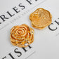 Pre-Owned 18ct Gold Oversized Rose Stud Earrings