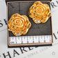 Pre-Owned 18ct Gold Oversized Rose Stud Earrings