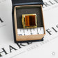 Pre-Owned 14ct Gold Statement Square Tigers Eye Ring Size N