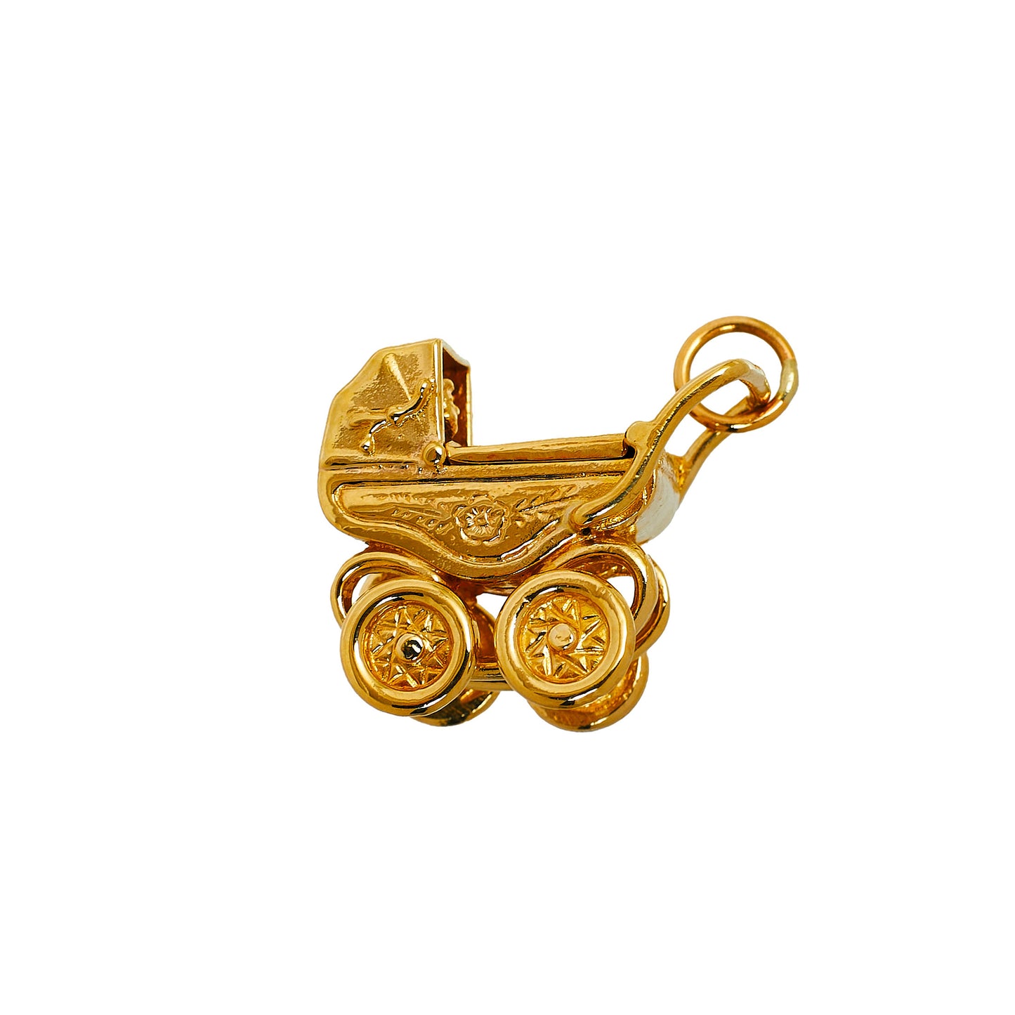 Pre-Owned 9ct Gold Vintage Pram & Baby Charm