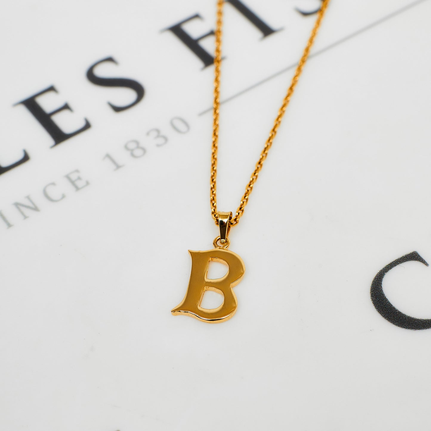 Pre-Owned 14ct Gold Letter B Initial Pendant