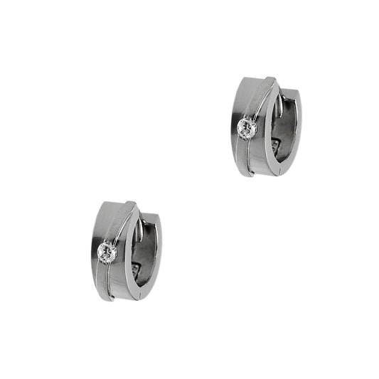 Pre-Owned 14ct White Gold CZ Huggies