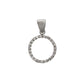 Pre-Owned 14ct White Gold Petite CZ Openwork Circle Pendant