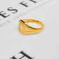 Pre-Owned 9ct Gold Mens Rhombus Design Signet Ring Size W