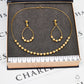 Pre-Owned 18ct Gold Tricolor Bead Necklace & Earring SET