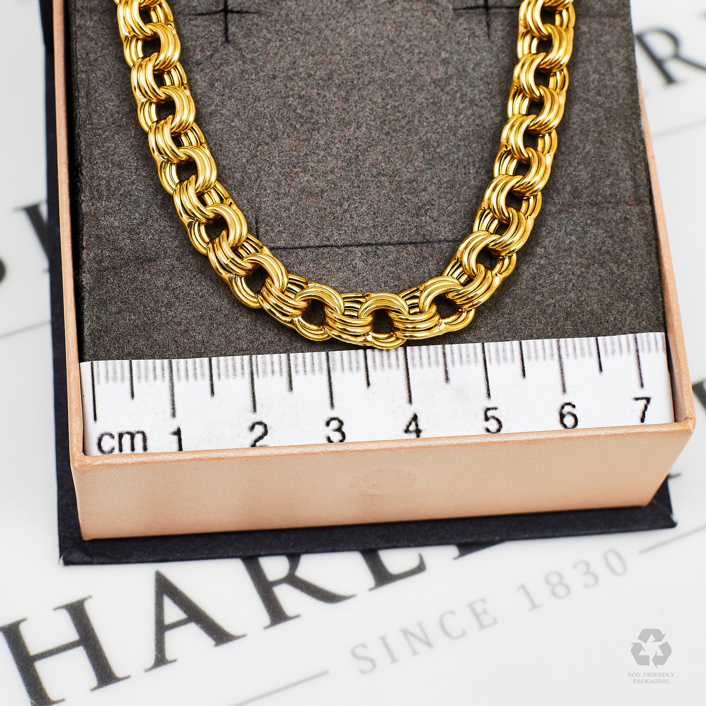 Pre-Owned 18ct Gold Triple Round Link Necklace 16 Inch