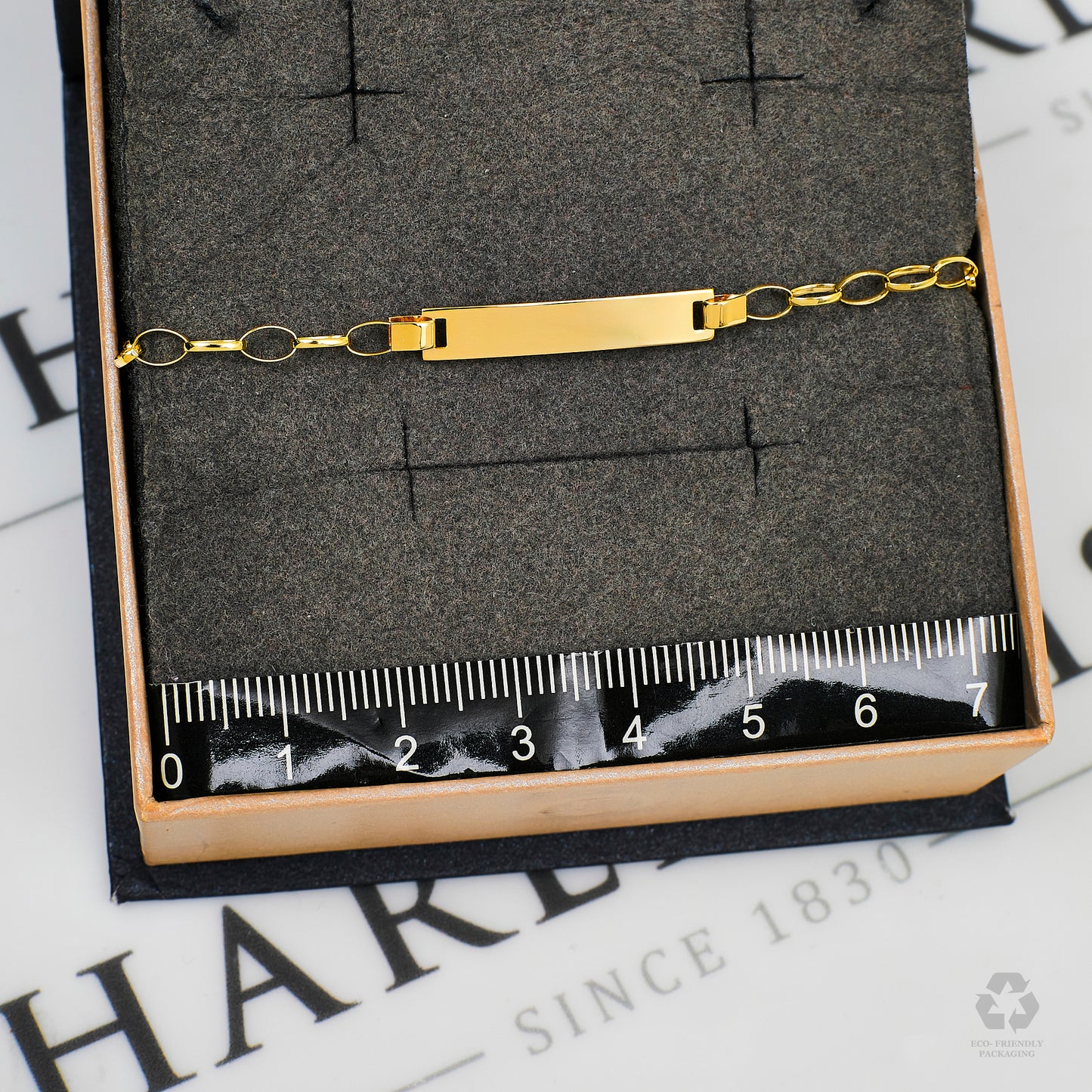 Pre-Owned 9ct Gold ID Plate Belcher Chain Bracelet 6 Inch