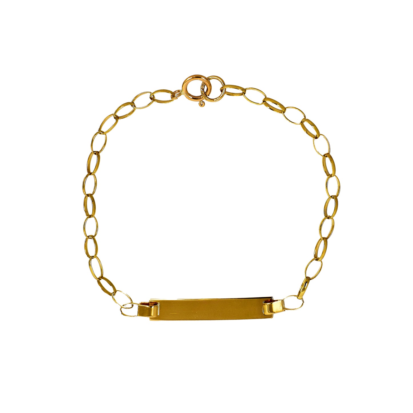 Pre-Owned 9ct Gold ID Plate Belcher Chain Bracelet 6 Inch