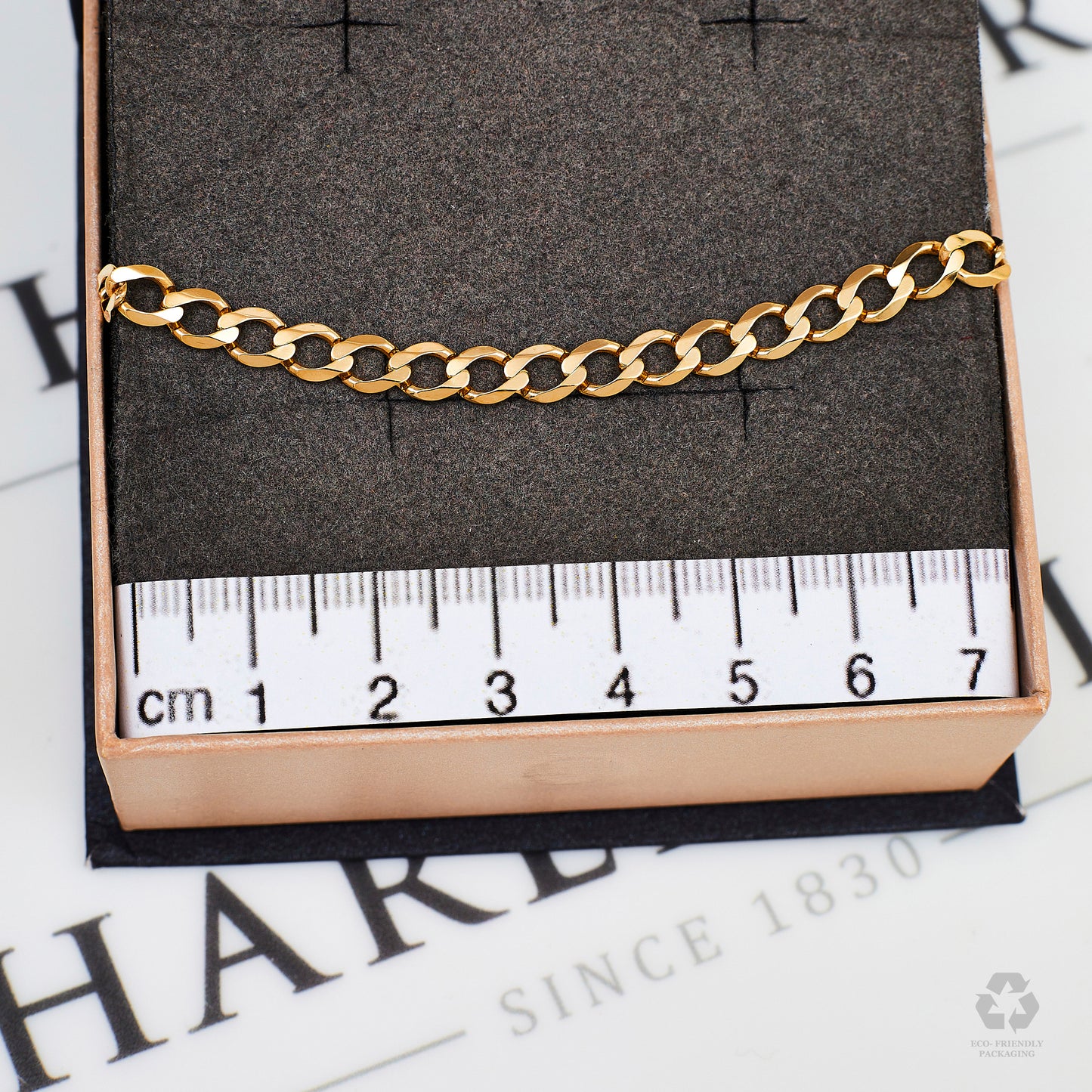 Pre-Owned 9ct Gold Curb Chain Bracelet 7.5 Inch