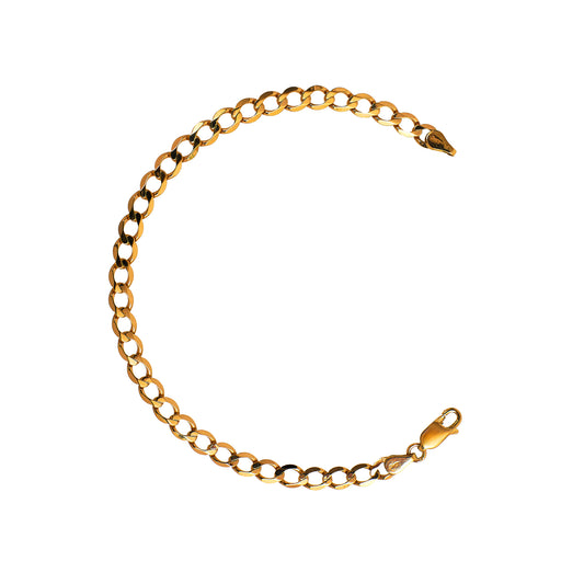 Pre-Owned 9ct Gold Curb Chain Bracelet 7.5 Inch