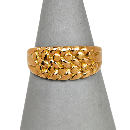Pre-Owned 18ct Gold 2 Row Shot Ring Size L