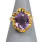 Pre-Owned 9ct Gold Oval Amethyst Dress Ring Size M