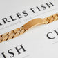 Pre-Owned 9ct Gold ID Plate Barked Curb Chain Bracelet