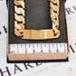 Pre-Owned 9ct Gold ID Plate Barked Curb Chain Bracelet