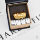Pre-Owned 9ct Mens Gold Double Buckle Ring Size Y.5