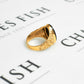 Pre-Owned 9ct Gold Mens Oval Onyx Signet Ring Size X
