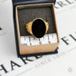 Pre-Owned 9ct Gold Mens Oval Onyx Signet Ring Size X