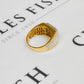 Pre-Owned 9ct Gold Mens 2 Tone CZ Square Signet Ring Size Y