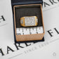 Pre-Owned 9ct Gold Mens 2 Tone CZ Square Signet Ring Size Y