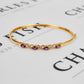 Pre-Owned 9ct Gold Diamond & Amethyst Bangle