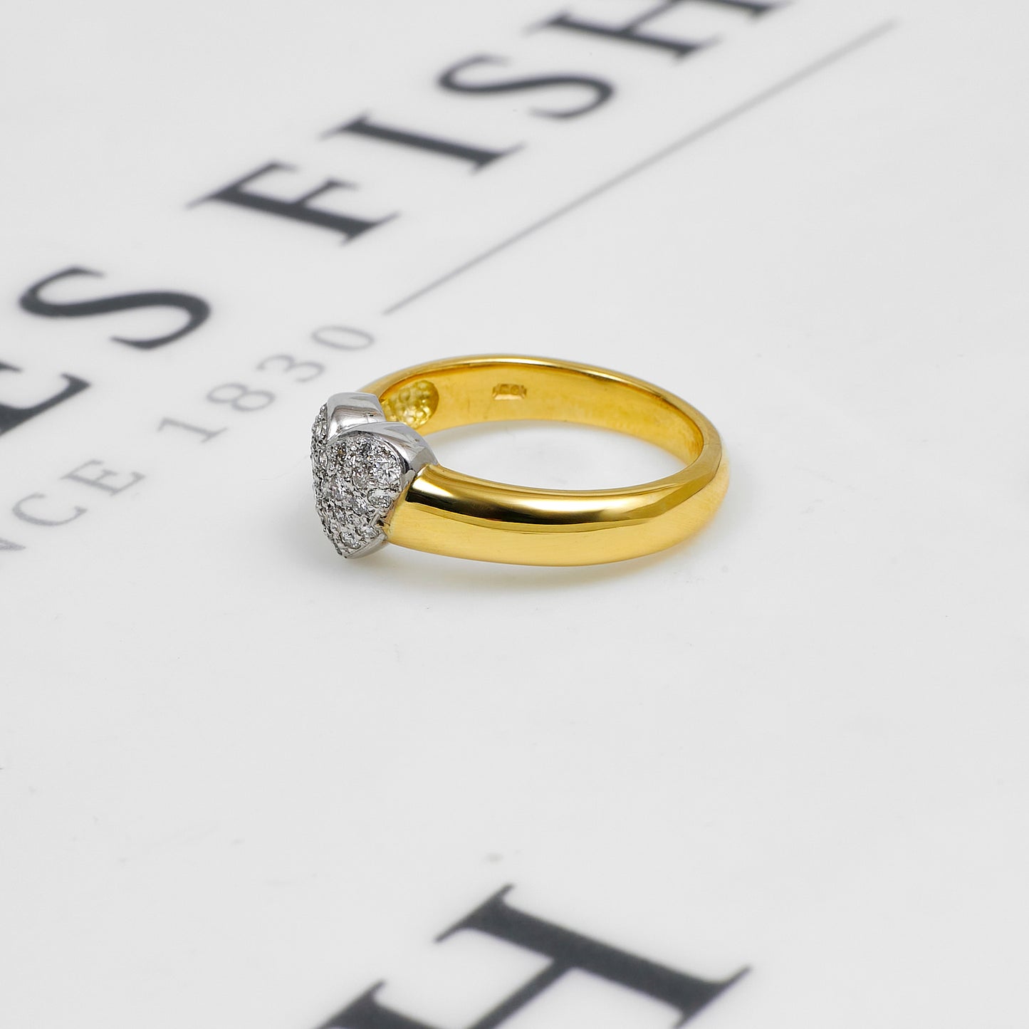 Pre-Owned 18ct Gold Diamond Heart Ring Size N.5