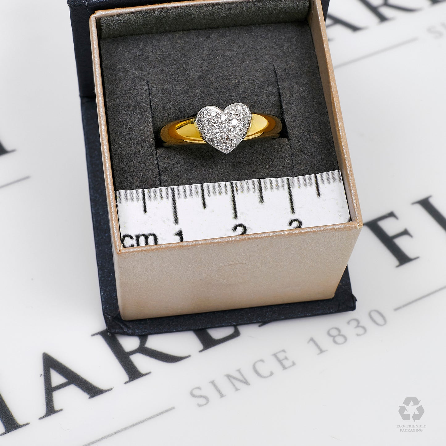 Pre-Owned 18ct Gold Diamond Heart Ring Size N.5