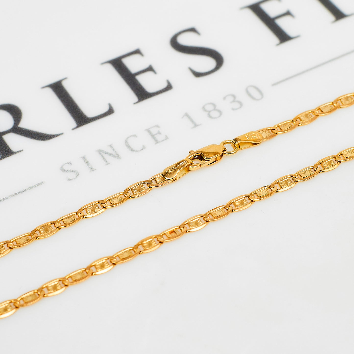 Pre-Owned 14ct Gold Anchor Link Chain Necklace 16 Inch