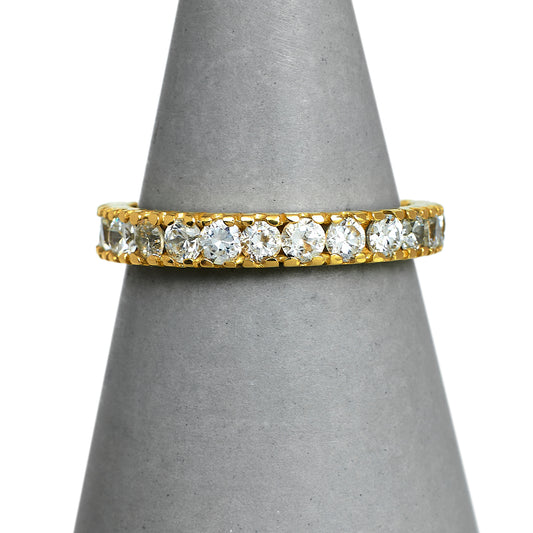 Pre-Owned 14ct Gold CZ Band Ring Size O