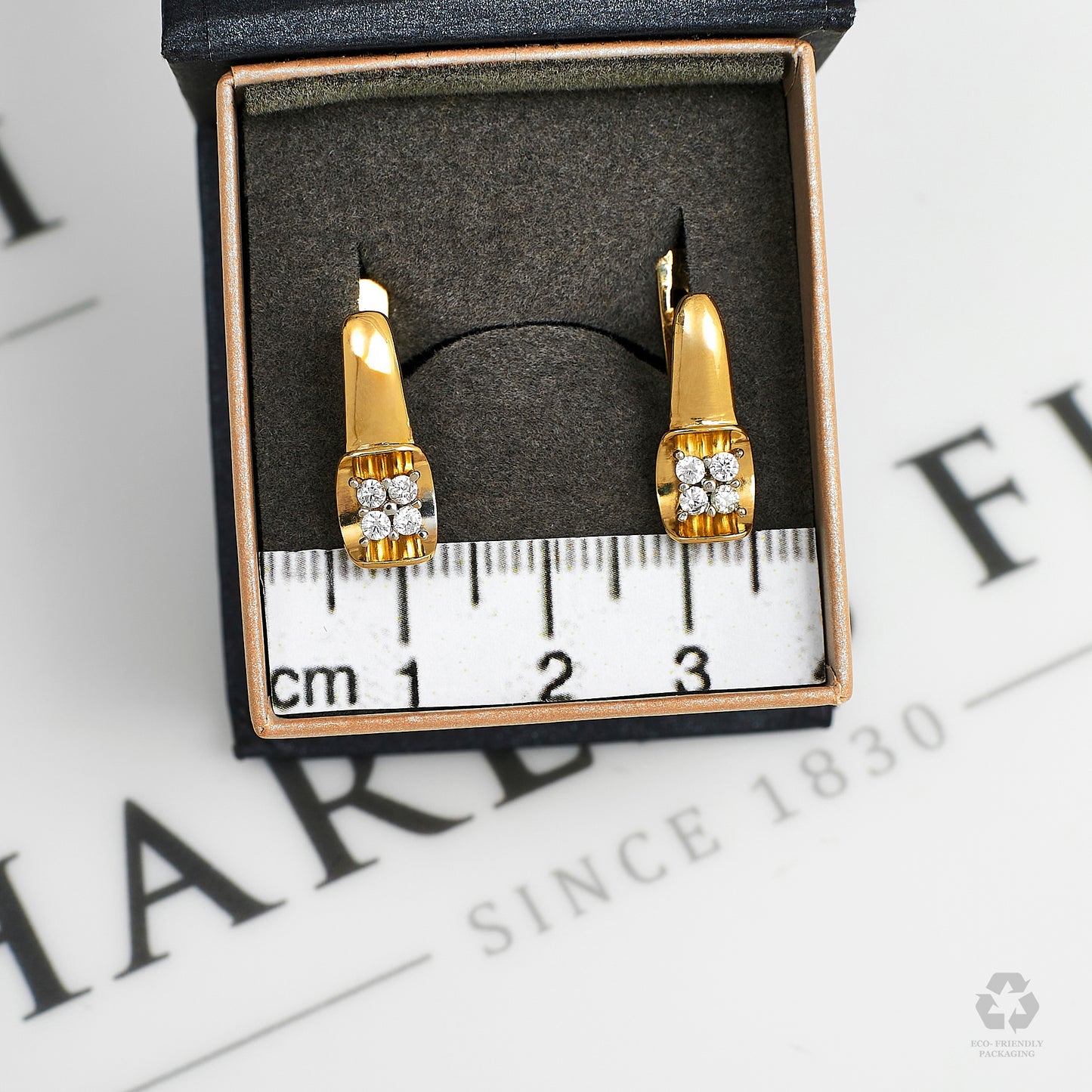 Pre-Owned 14ct Gold CZ Drop Earrings
