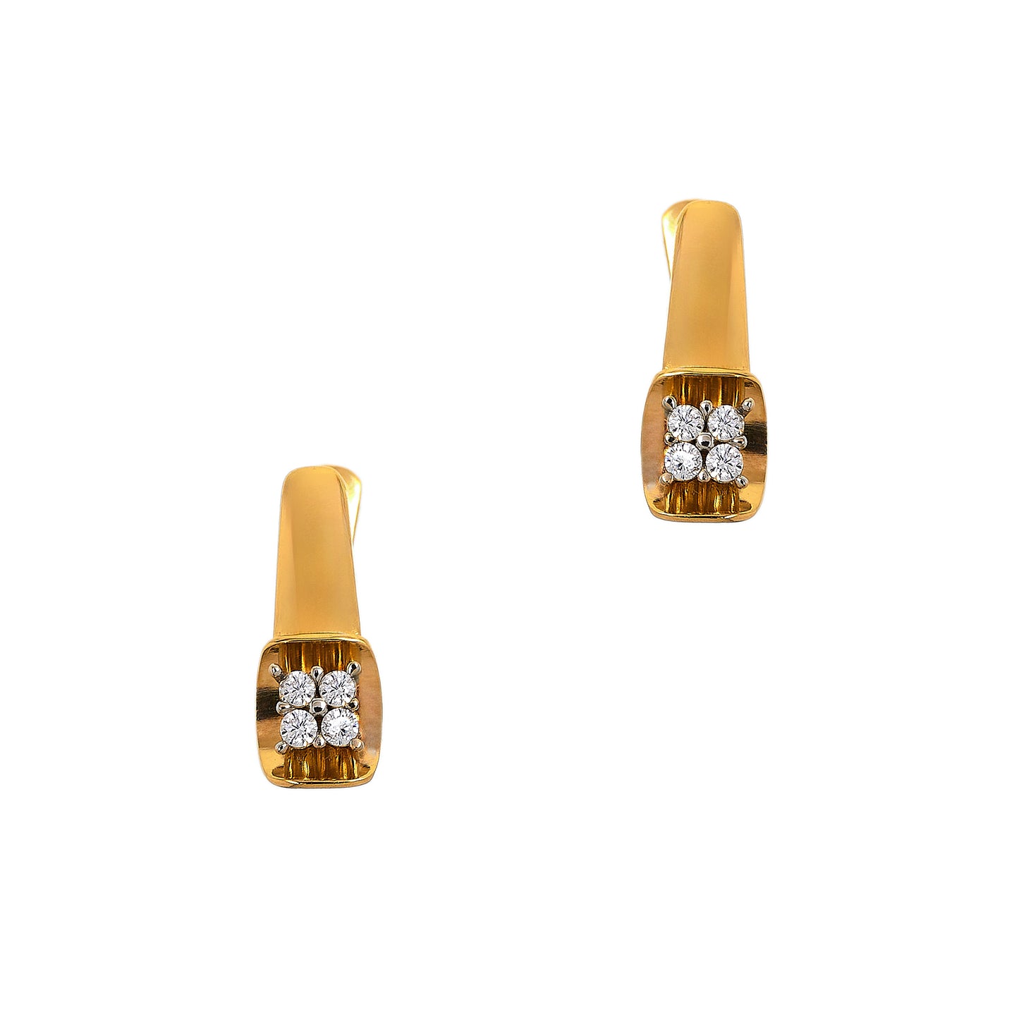Pre-Owned 14ct Gold CZ Drop Earrings