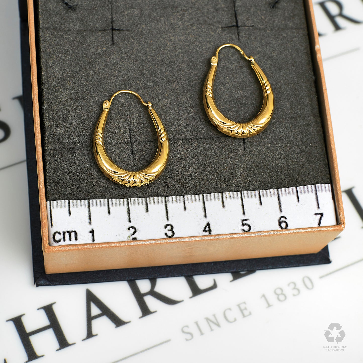 Pre-Owned 9ct Gold U Shaped Hoop Earrings