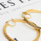 Pre-Owned 9ct Gold CZ Creole Hoop Earrings