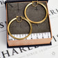 Pre-Owned 9ct Gold CZ Creole Hoop Earrings