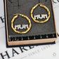 Pre-Owned 9ct Gold CZ MUM Creole Hoop Earrings