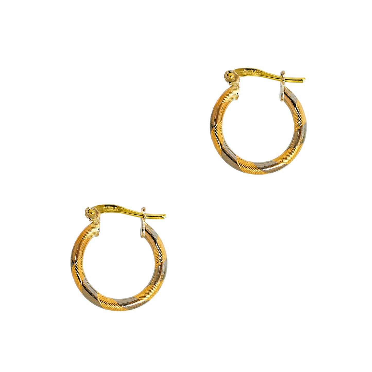 Pre-Owned 9ct Gold Bark Texture Creole Hoop Earrings
