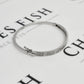 Pre-Owned 18ct White Gold & CZ Screw Design Hinged Bangle