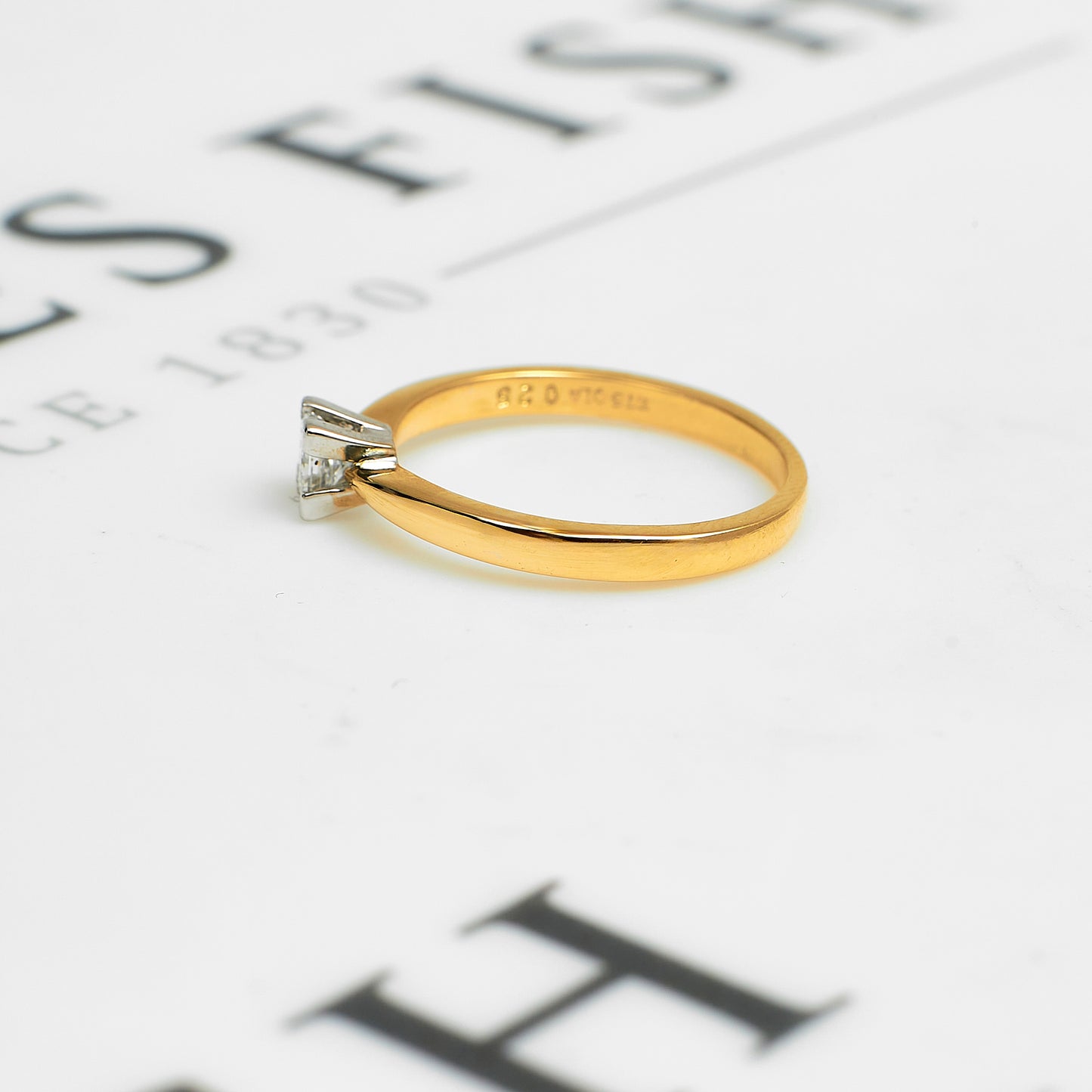 Pre-Owned 9ct Gold Princess Cut Diamond Ring Size N