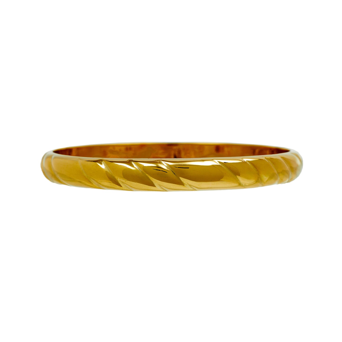 Pre-Owned 14ct Gold Patterned Bangle