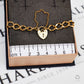 Pre-Owned 9ct Gold Curb Chain Bracelet & Heart Padlock