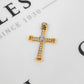 Pre-Owned 9ct Gold 2 Tone Diamond Cross Pendant