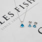 Pre-Owned 9ct White Gold Diamond & Topaz Jewellery SET
