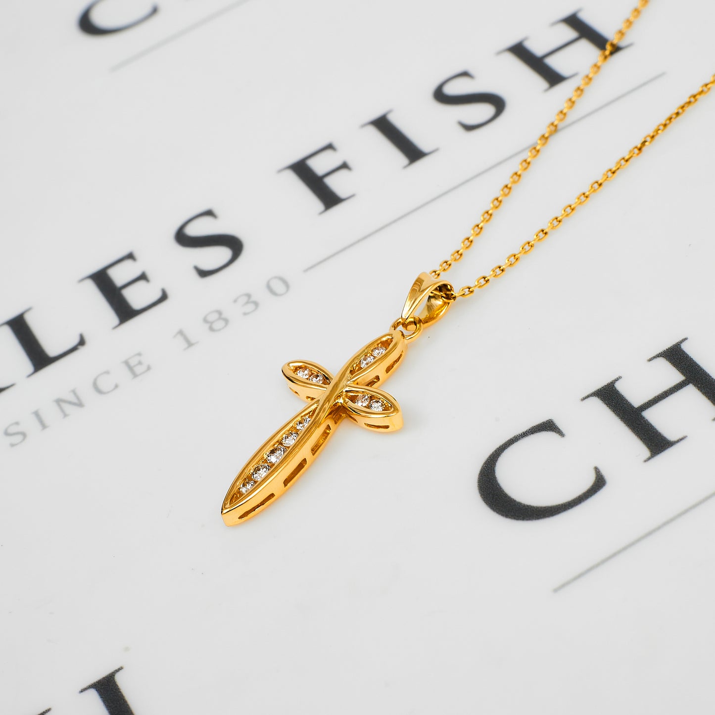 Pre-Owned 18ct Gold & Diamond Cross Pendant 0.50ct