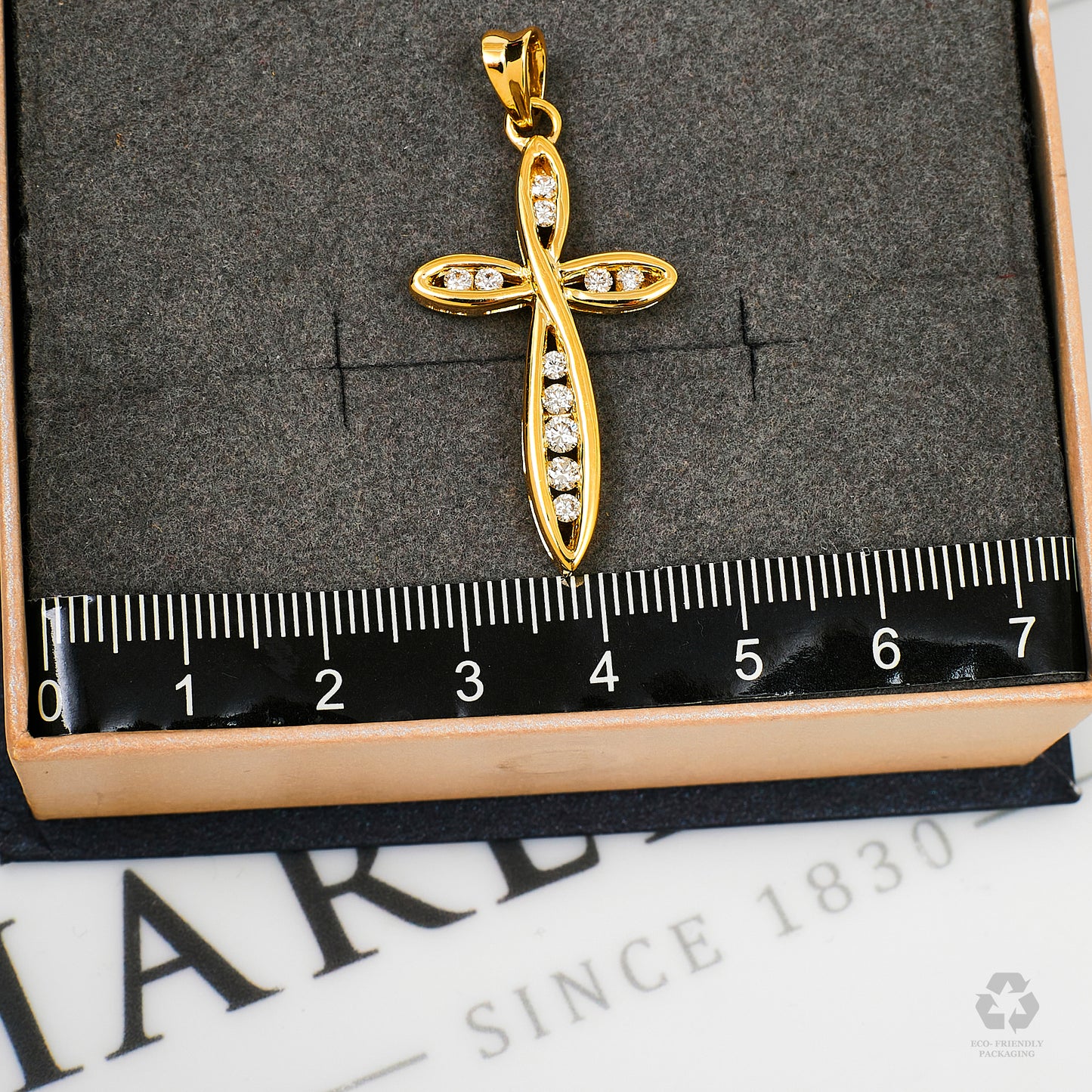 Pre-Owned 18ct Gold & Diamond Cross Pendant 0.50ct