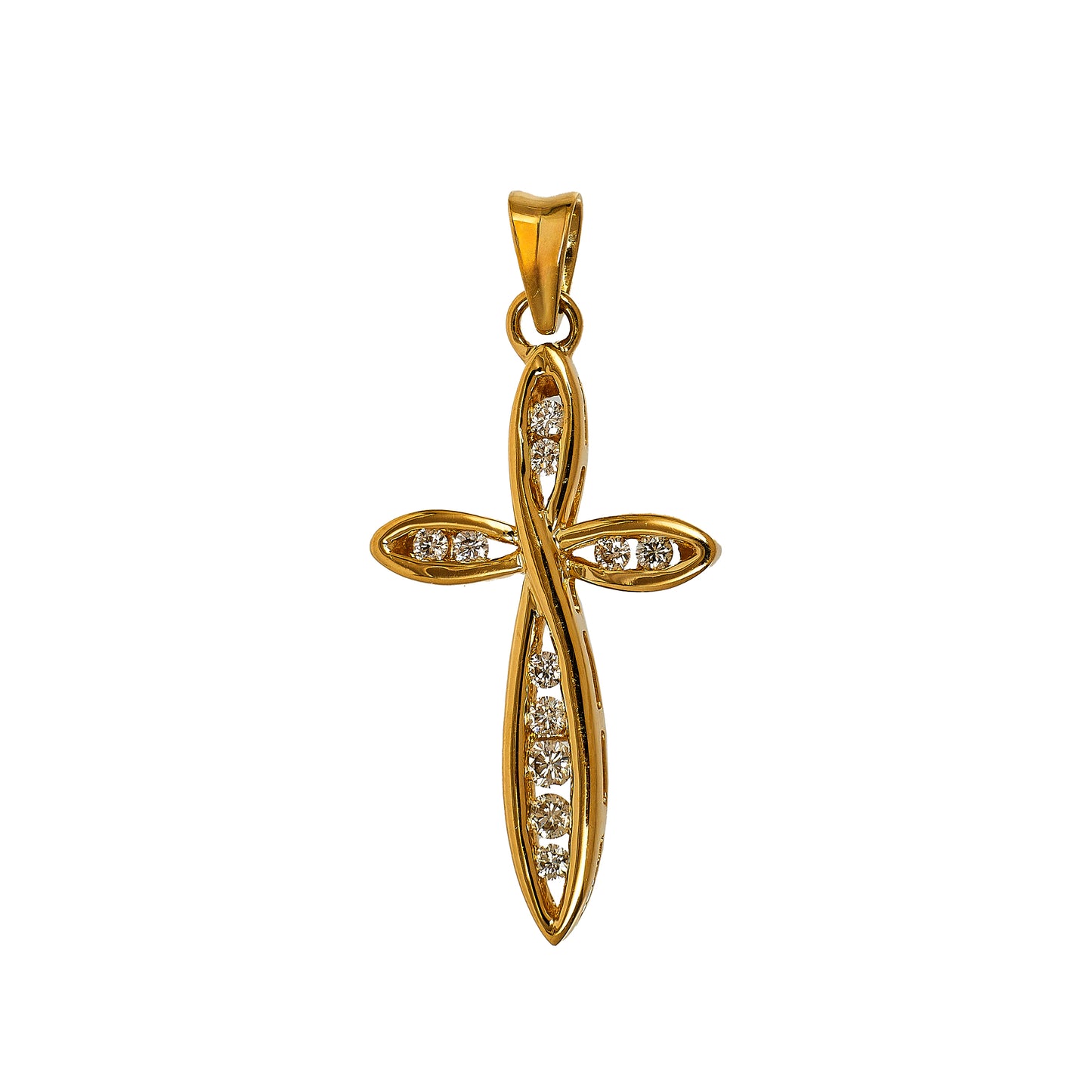 Pre-Owned 18ct Gold & Diamond Cross Pendant 0.50ct