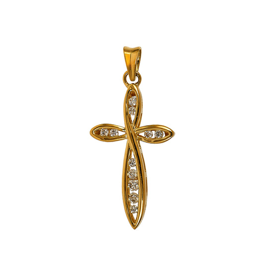 Pre-Owned 18ct Gold & Diamond Cross Pendant 0.50ct