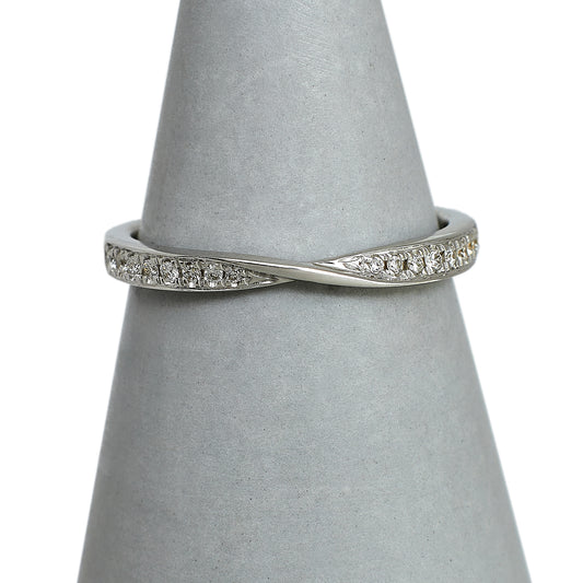 Pre-Owned 18ct White Gold & Diamond Twist Centre Band Ring