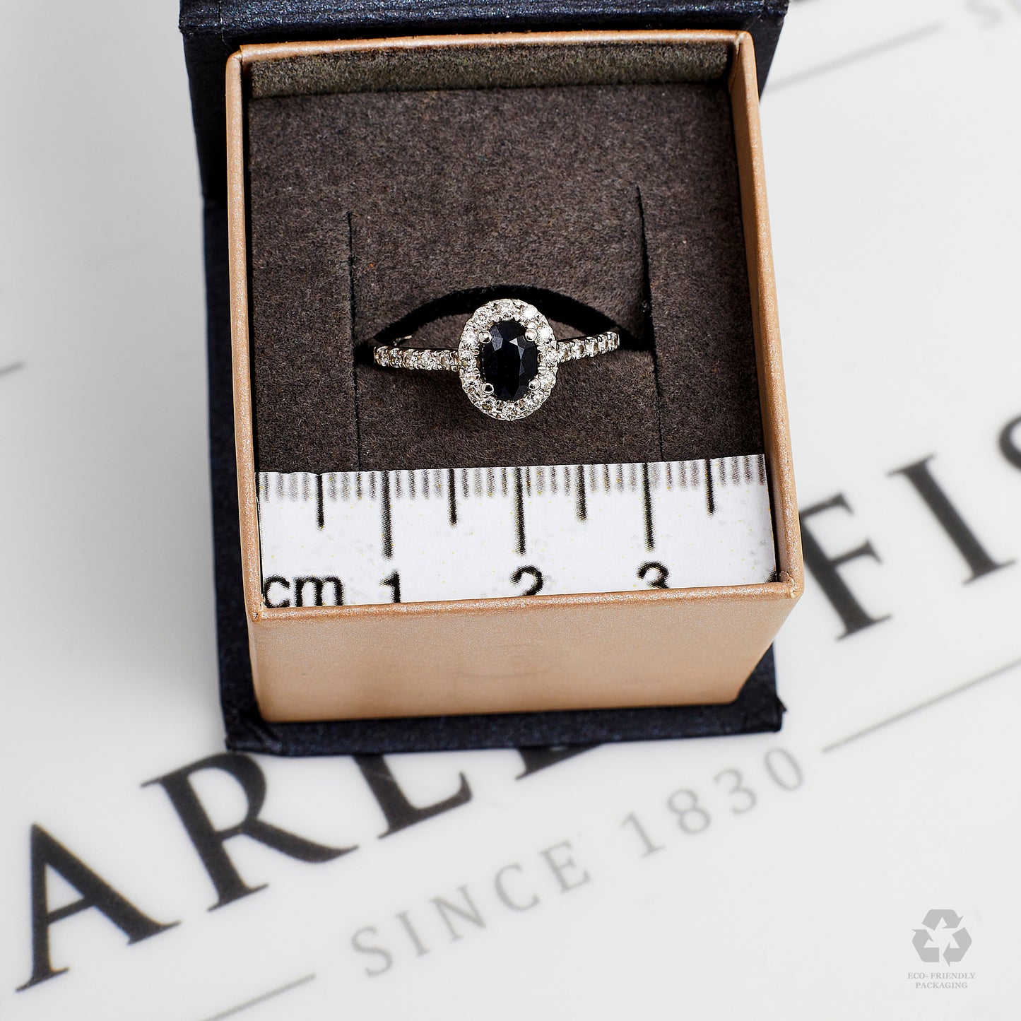 Pre-Owned 9ct White Gold Sapphire & Diamond Cluster Ring